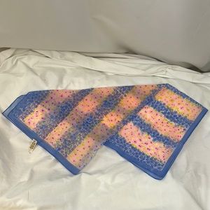 Sheer Chiffon Nylon Floral Scarf Mid Century Modern Vintage ~ Japan